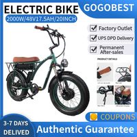 POLAND WAREHOUSE GF750 PLUS 20Inch Electric Bike DAUL MOTOR 2000W 48V20.3AH Removable Battery 45KM/H 4.0 Tire Hydraulic Brake