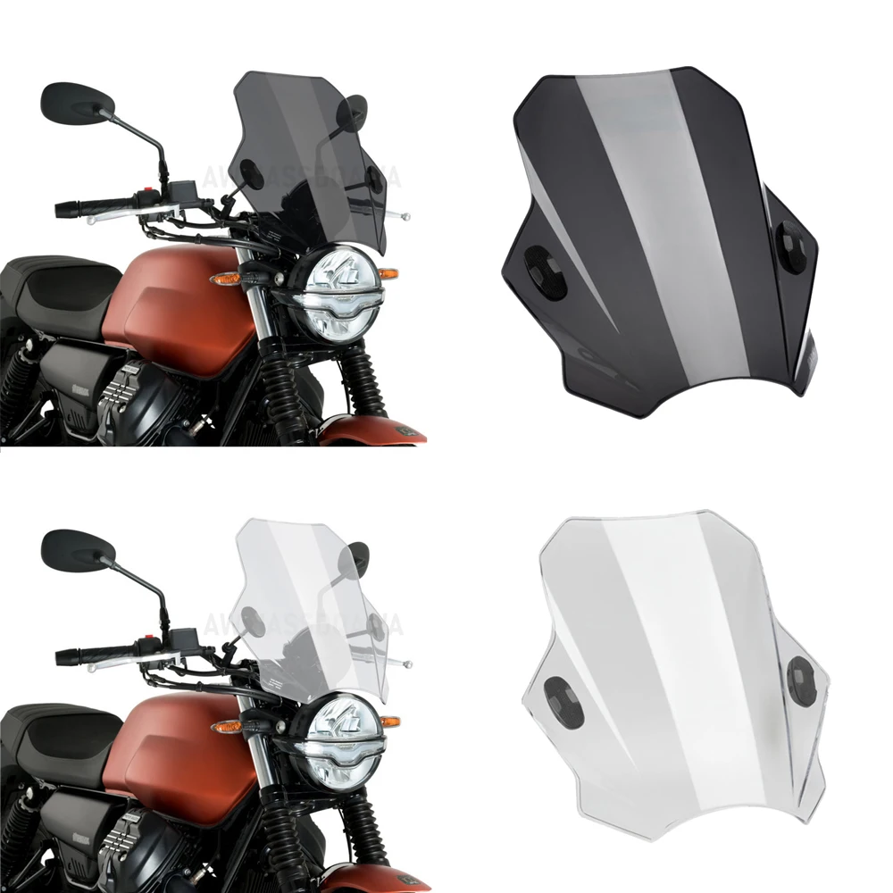 Motorcycle Windscreen Windshield Covers Screen Smoke Lens Motorbikes Deflector For MOTO GUZZI V7 III STONE 750 V7 STONE 850