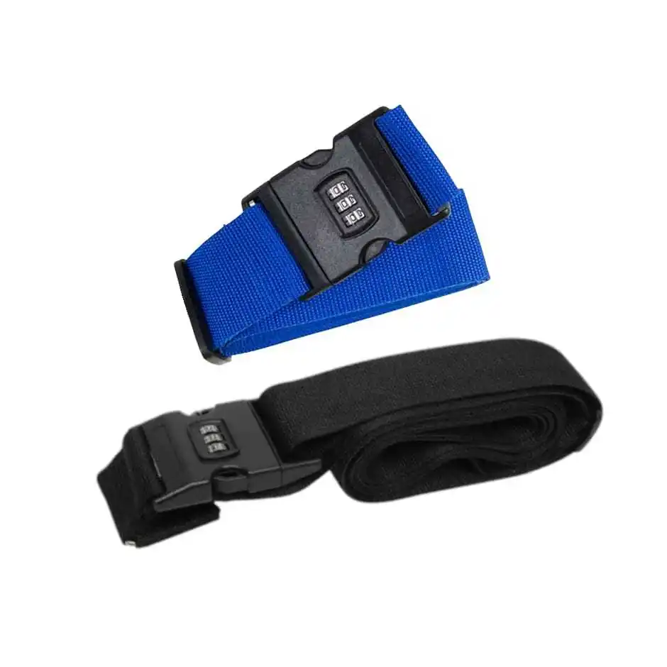 Kit 2 Safety Belt Three Digit Combined Lock For Travel Luggage Suitcase Band Packing Blet Strap Accessories