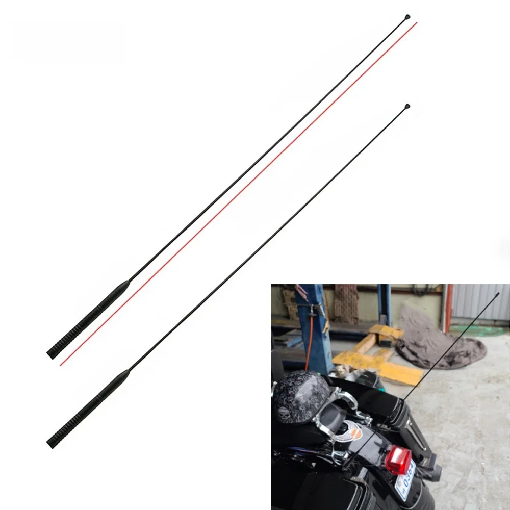 Kompatybilny z Harley Touring Road przemieszczanie się po ulicy klasyczna antena Electra 2x33 ''AM FM krótki przewód antena motocyklowa antena radiowa — 2