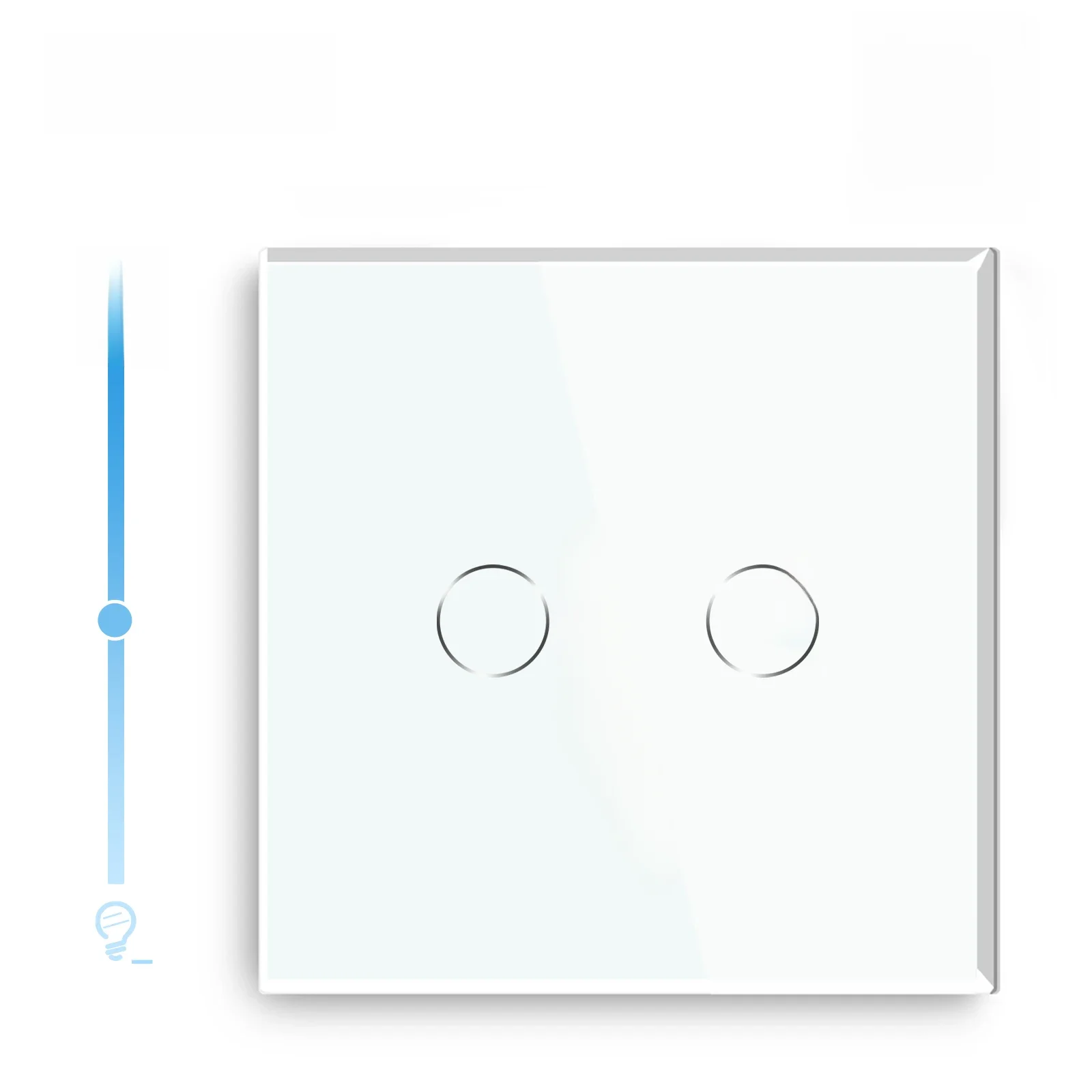 Bseed EU Standaard Touch Dimmer 2 Gang 1 Weg Led Wit Zwart Grijs Gloden Crystal Class Panel Dimmer met Adapter - afbeelding 2