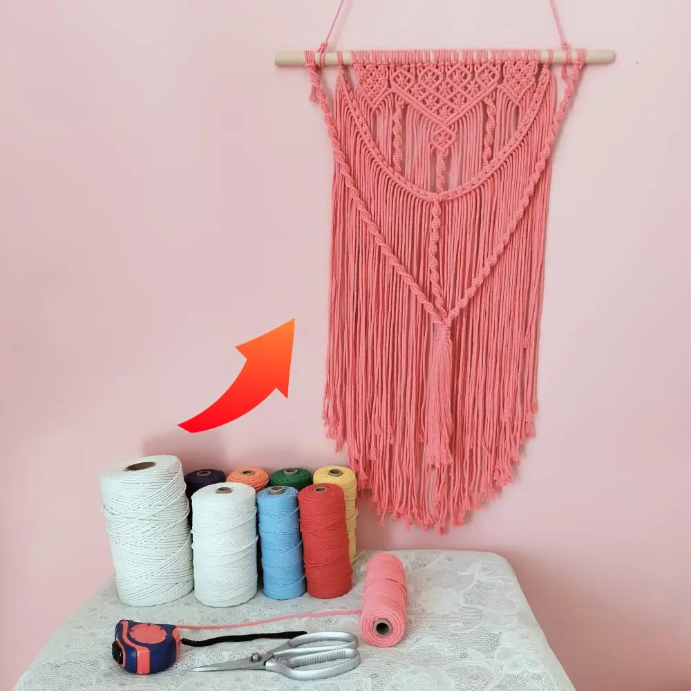 

Colored Macrame Cords 3mm 200 Meters Cotton Rope Boho Macrame Wall Hanging Tapestry Making Thread With Step By Step PDF Tutorial
