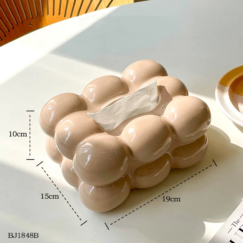 Light Luxury Tissue Box Ceramic Tissue Box Suitable For Bedroom Living Room And Car Home Decoration Kitchen Gadgets