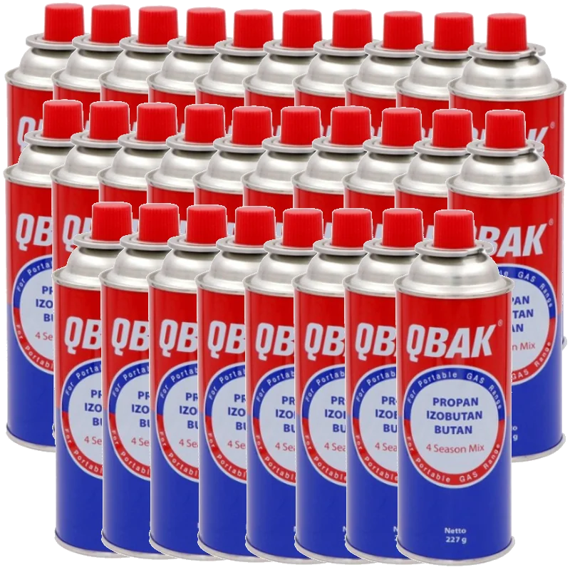 QBak – Cartucho Recambio de Gas Propano Portable Gas Butano Compatible para Cocina Portátil, Hornillo, Soplete Soldador, Camping B-250 227gr