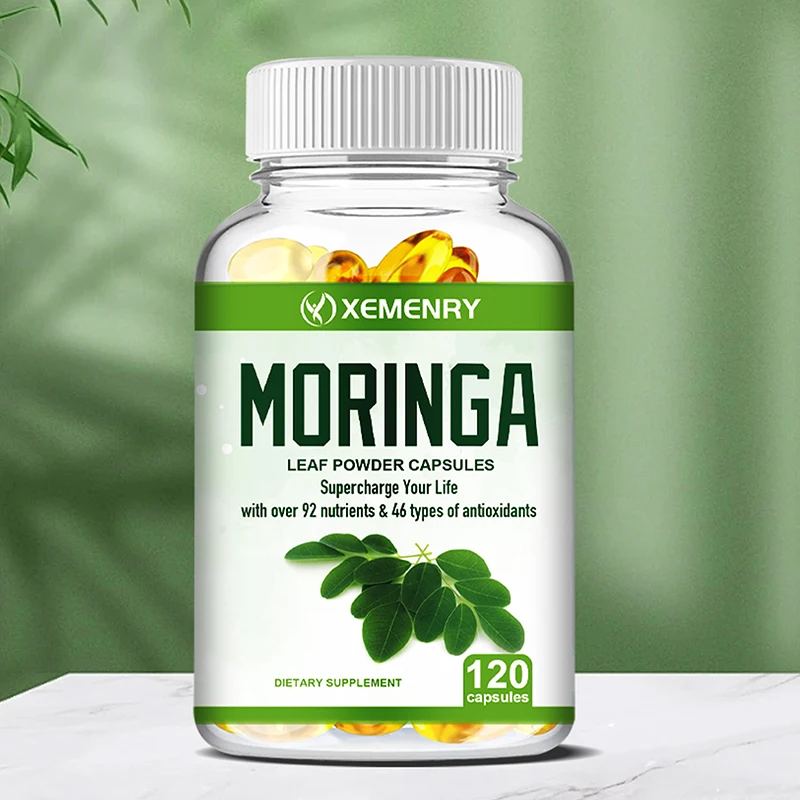 Moringa Supplement - Support Immune System, Energy, Metabolism, Antioxidant - 120 Capsules