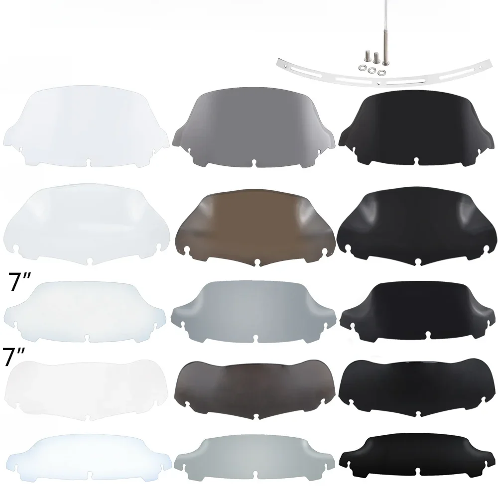 Motorfiets 4.5 "-10.5" Voorruit voor Harley Touring Street Electra Glide Ultra Limited FLHX 14-2020 Bovenste Kuip Winddeflector - afbeelding 2
