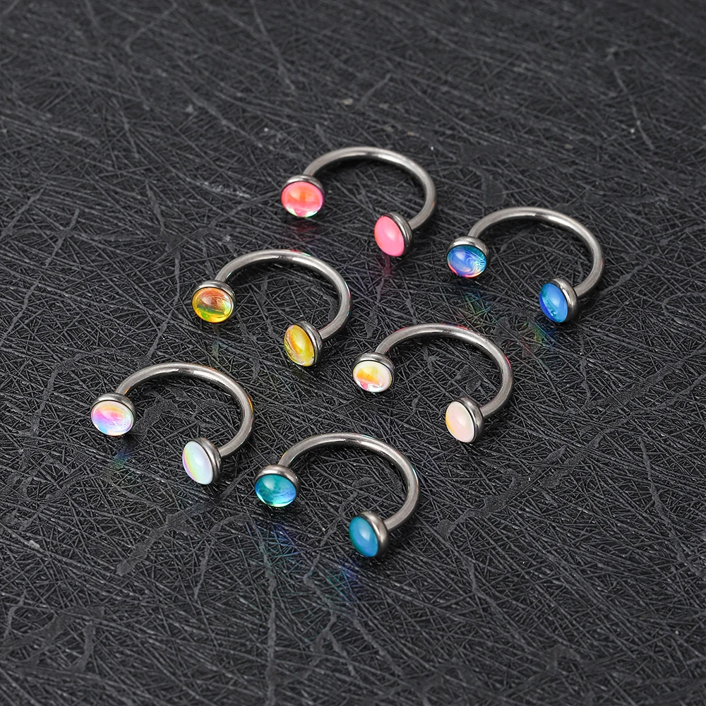 ASTM F136 Titanium 16G Anodizing Horseshoe Piercing Intemal Thread Nose Ring U Shape Hoop Ear Septum Helix Lip Tragus Piercing