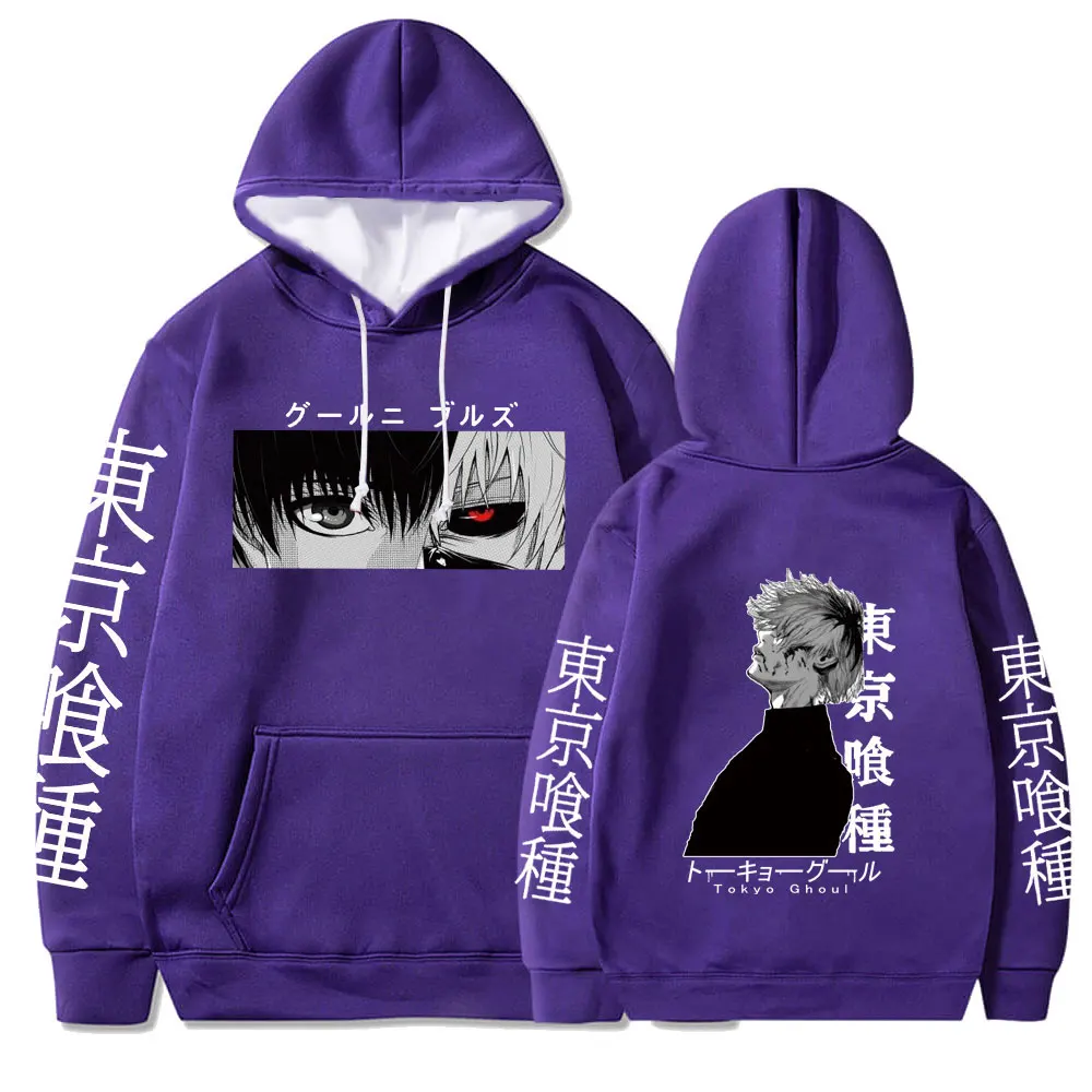 Y2K Harajuku Warm Fleece Stylish Hoodie Pullover Sweatshirt Ken Kaneki Graphic Print Top Casual Hip Hop Streetwear