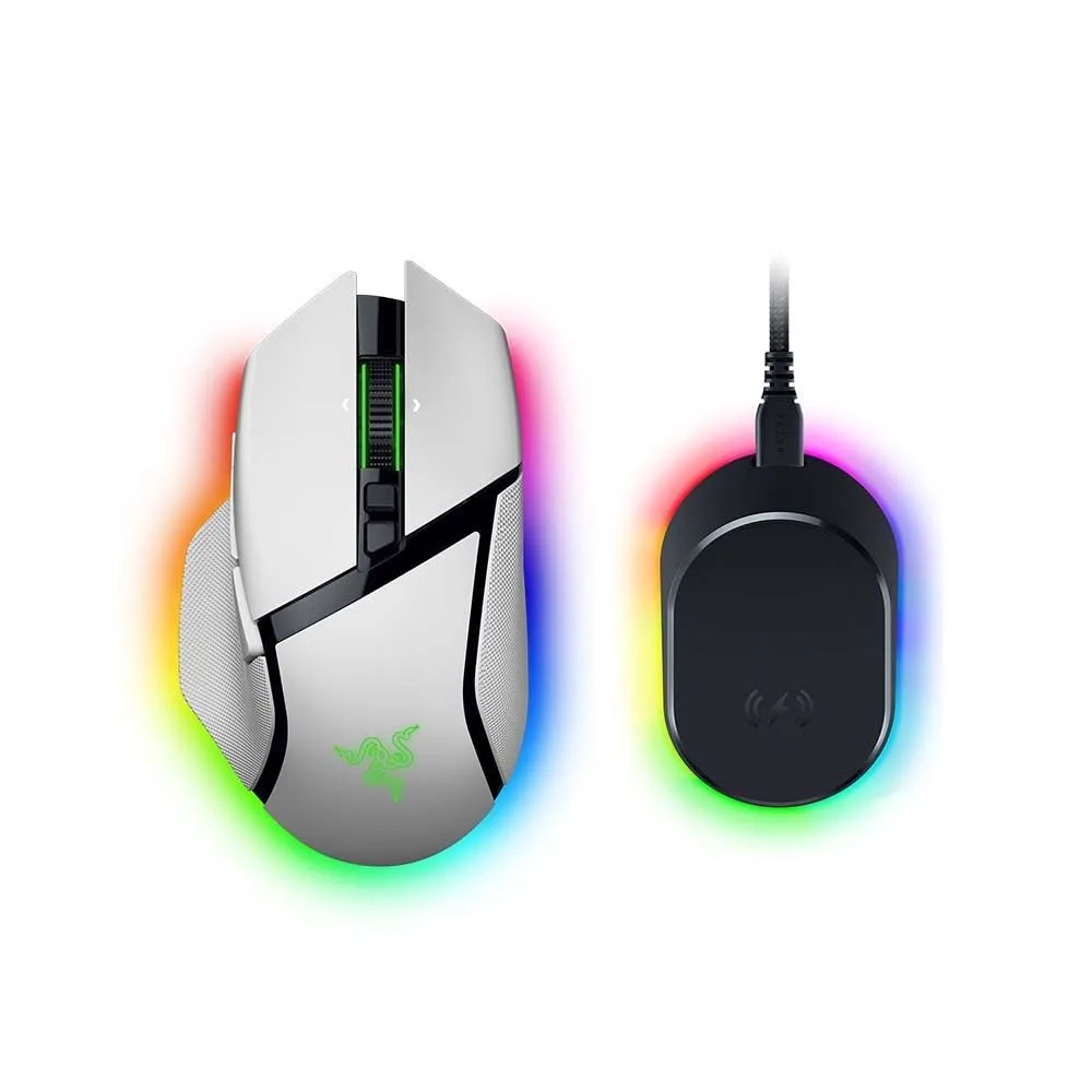 Laser Basilisk V3 Pro 35K White Gaming Wireless mouse Wireless Charging Pack Razer Basilisk V3 Pro 35K White