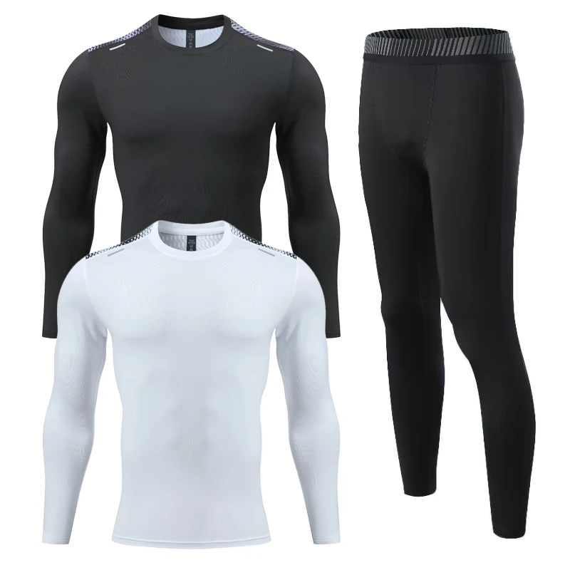 

Men's Running Set Gym Legging Thermal Kid Underwear Spartan Compression Fitness Rash Guard Male Tights Track Suit