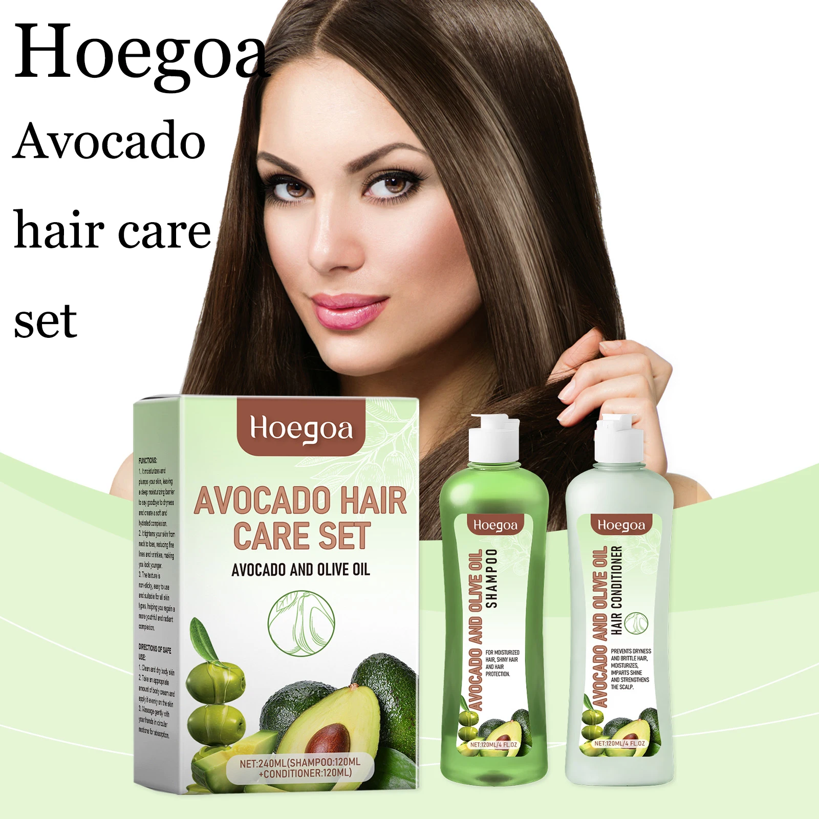

Набор для чистки волос Hoegoa Avocado, очистка кожи головы, удаление перхоти, питательный, уменьшает поломку, разглаживание, восстановление блеска, набор для ухода за волосами
