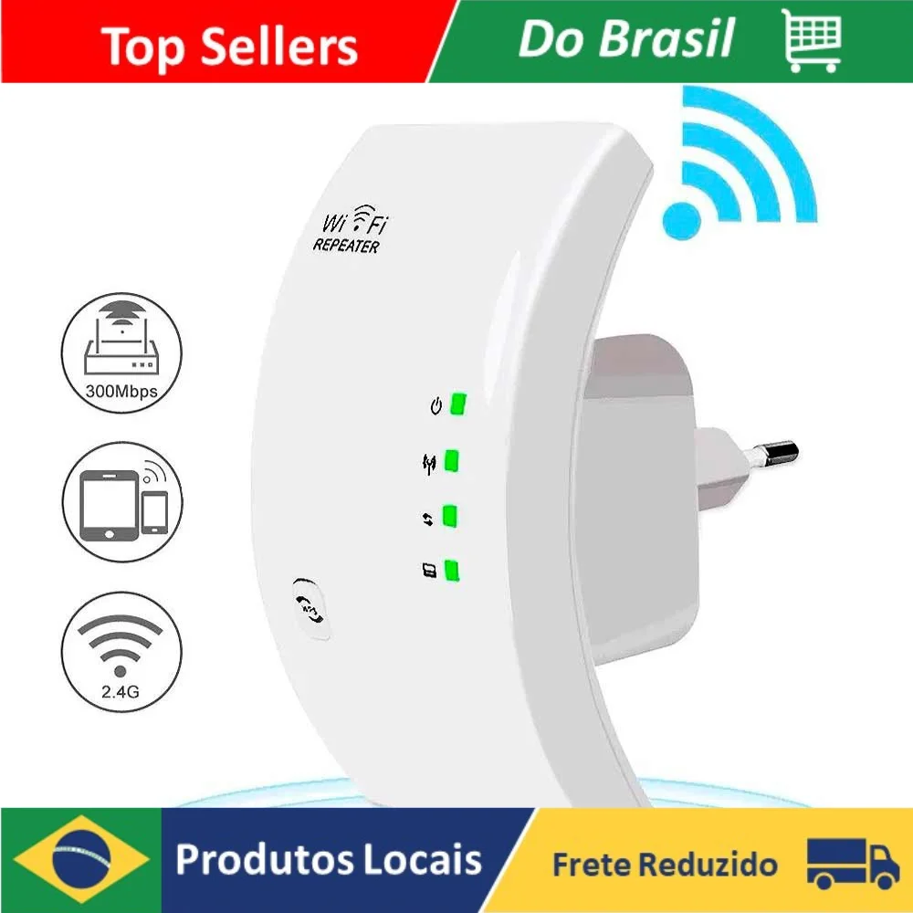 Wi-fi Sem Fio Repetidor 300mbps Amplificador Extensor Longo Alcance De Sinal Internet Domestica Longo Alcalce Impulsionador