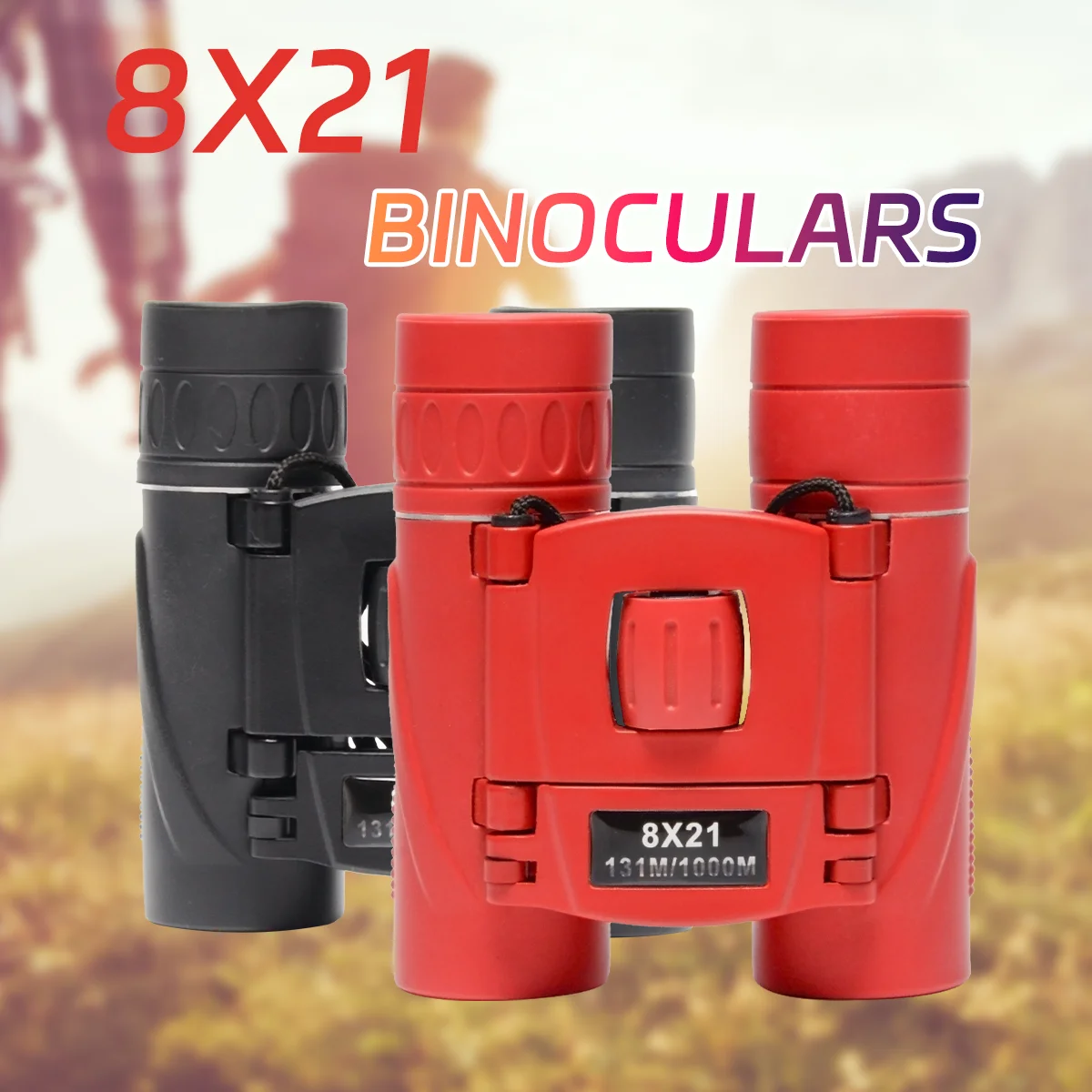 8X21 Portable HD Binoculars Telescope non-slip Folding Long-Distance Vision Hunting Outdoor Camping Sports