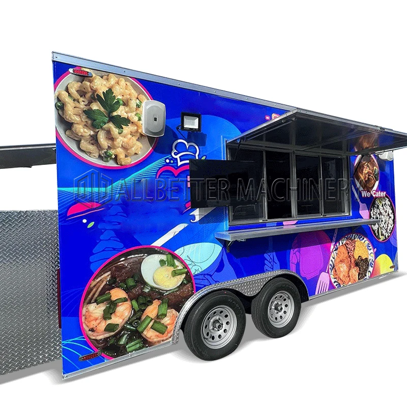 

Allbetter Best Selling Food Trailer Mobile Fast Food Truck Concession Trailer Ice Cream Cart Mobile Hot Dog Food Vending Truck