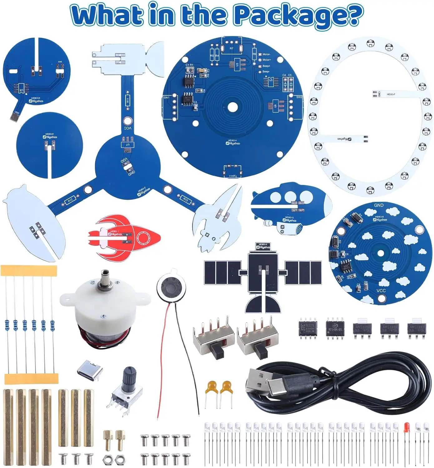 

3D Space Model DIY Soldering Project Wireless Rotating with Music & LED Lights Electronics Kit Cool STEM Electronics Project