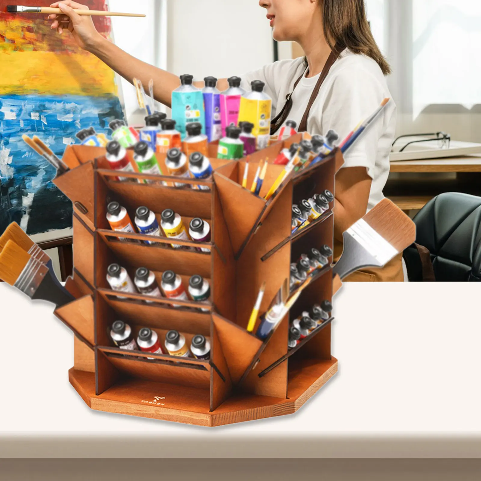 4-tier-craft-paint-organizer-rack-360-degree-rotating-paint-organizer-stand-art-supplies-gift-multifunctional-stationery-rack