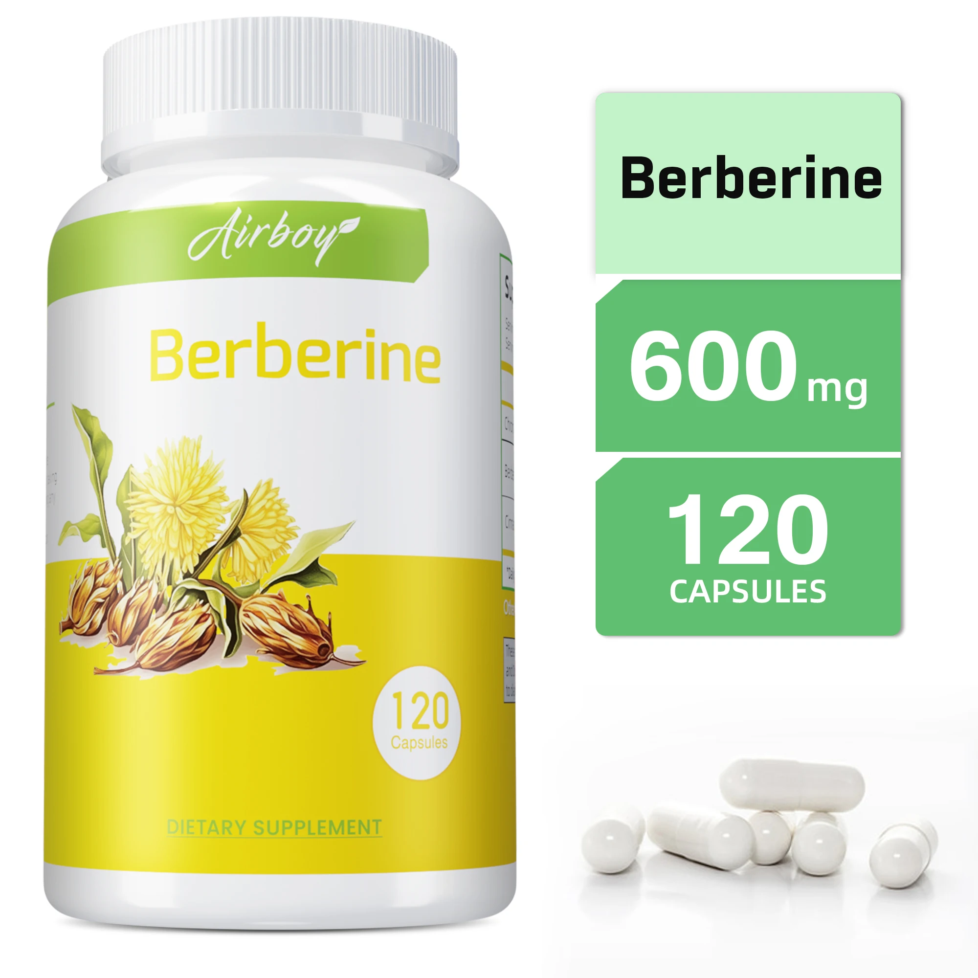 Berberine Supplement - Heart Health, Immune System Support, Antioxidants - 120 Capsules