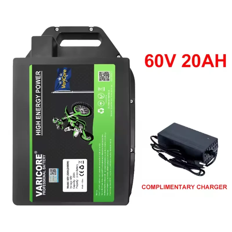 VariCore 60V 20ah 30ah 16 strings Waterdichte lithiumbatterij 18650 CELL 500w-2400W Ingebouwde BMS-bescherming