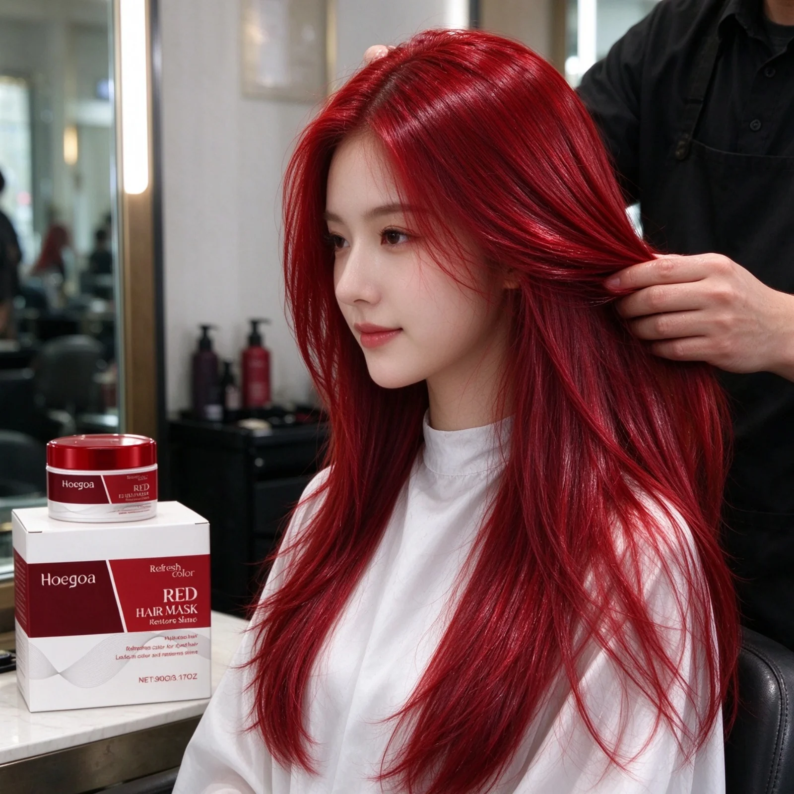 Hoegoa Revitalizing Hair Mask Repair Damaged Lock In Color Smooth Frizzy Restore Shine Enhance Texture Hair Conditioning Mask