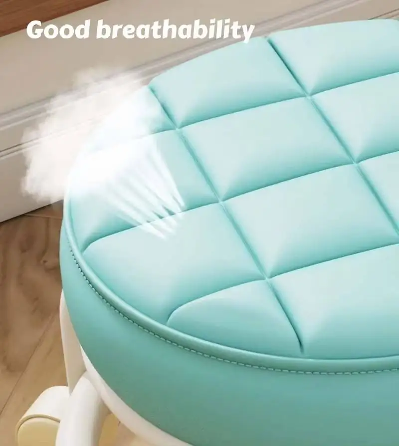 بكرة، مقعد منخفض، عجلة عالمية، مقعد صغير، مقعد بعجلات، مقعد تغيير الأحذية متعدد الوظائف للأطفال، مقعد دائري #5