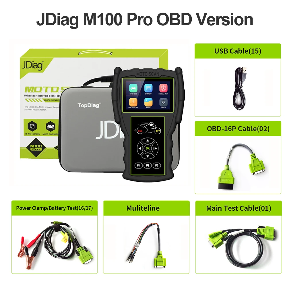 

2024 JDiag M100 Pro Motorcycle Diagnostic Scanner OBD2 Function D87/D88 Moto Code Reader Tool For BMW Kawasaki Yamaha Suzuki KTM