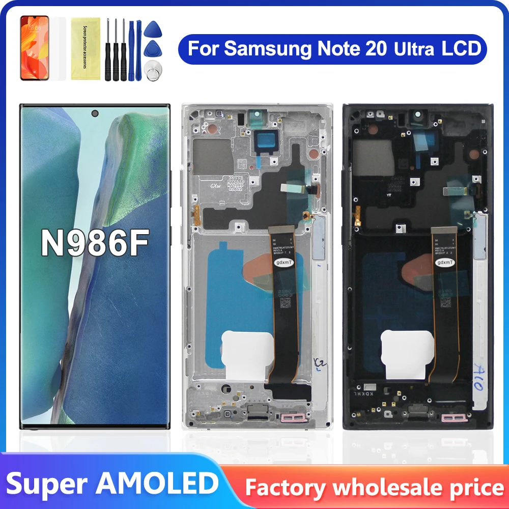 

6,9-дюймовый AMOLED Note 20 Ultra ЖК-дисплей для Samsung ПРИМЕЧАНИЕ 20 Ultra Дисплей SM-N985F N985F/DS N986B 5G Дигитайзер сенсорного экрана с рамкой