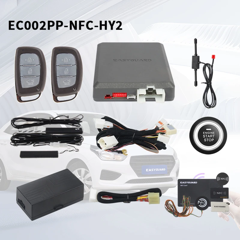 EASYGUARD CAN BUS pke car alarm for key start Hyundai Verna, Elantran, Sonata 9th, Accent, Santa fe, IX35, Mistra