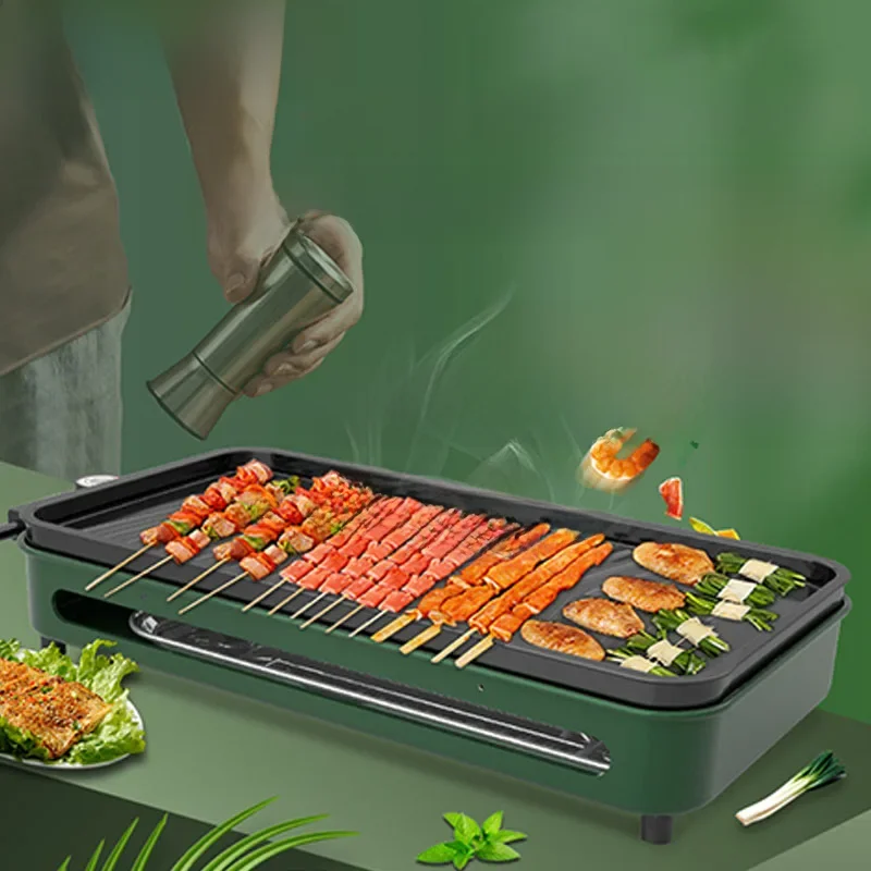 Grill de barbecue en acier inoxydable, double usage, sans fumée, antiadhésif, ustensiles de cuisson électriques haute puissance pour la maison