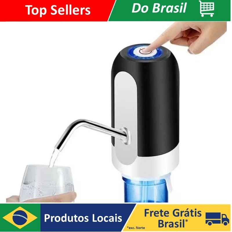 Bomba Elétrica Universal com Carregamento USB para Galão/Garrafão de Água