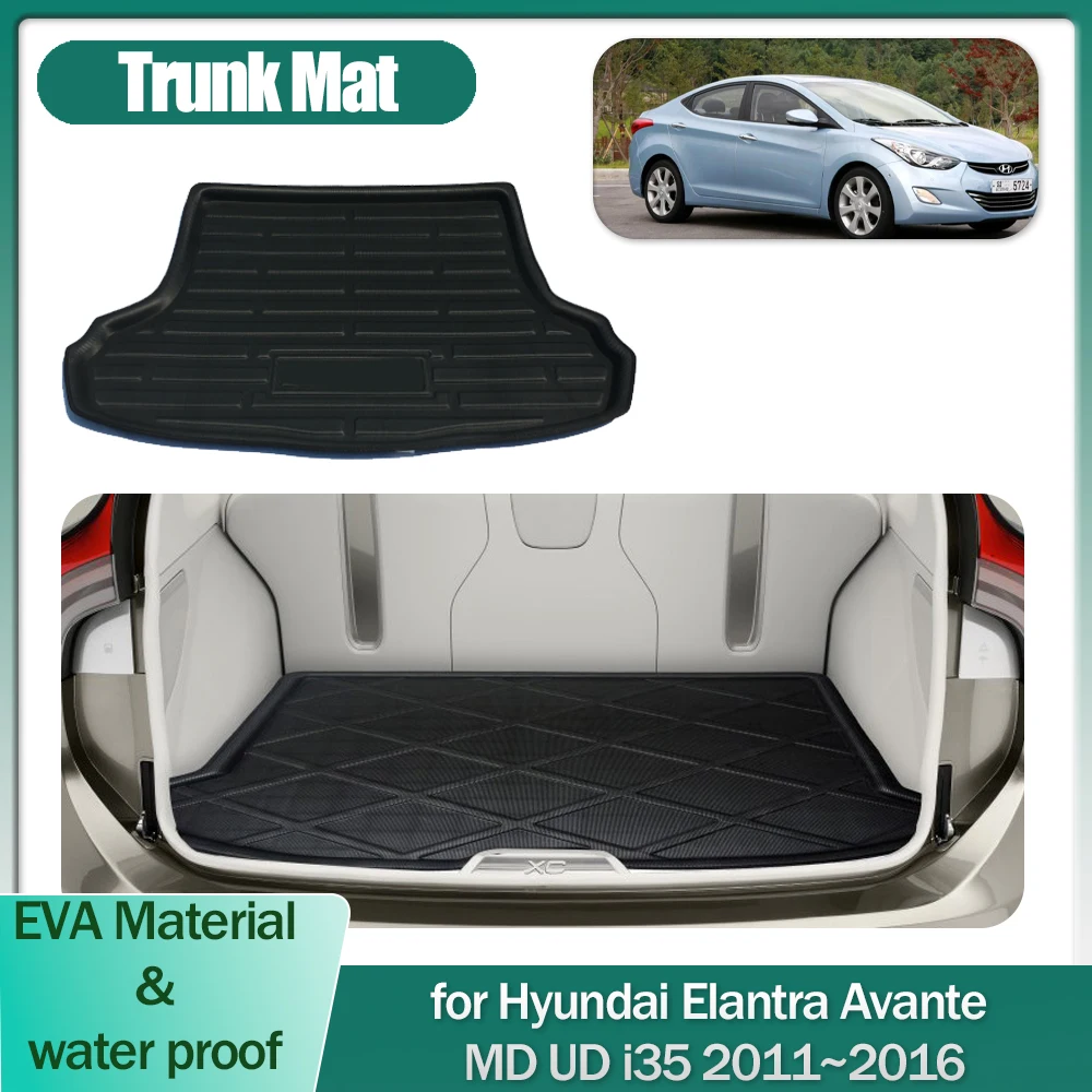 

Trunk Mat for Hyundai Elantra Avante MD UD i35 2011~2016 Luggage Boot Liner Cargo Floor Carpet Waterproof Cover Pad Accessories