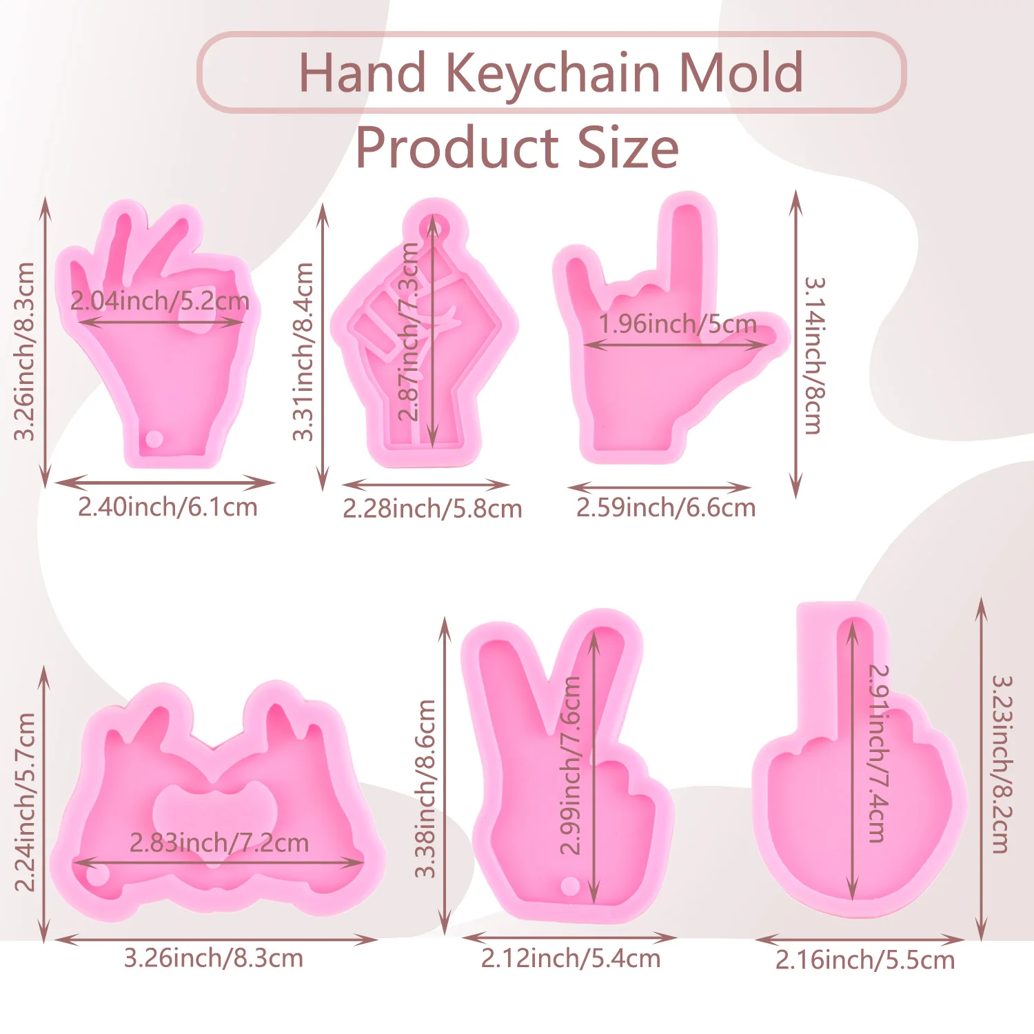 Hand Keychain Silicone Molds Epoxy Resin Mold Keychains Casting Molds Polymer Clay Mould DIY Jewelry Crafting Making Moulds