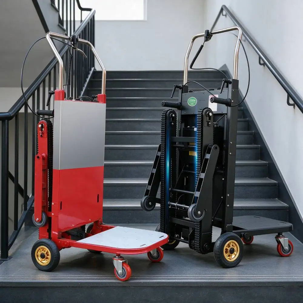 Le chariot électrique sur chenilles amélioré de 2026 est un appareil de manutention d'un poids de 400 kg, conçu pour une utilisation en entrepôt et dans le commerce.