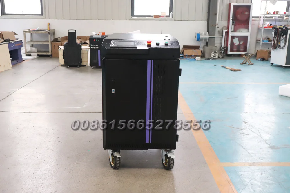 High Precision No damage Pulse 1kw Water Cooling Fiber Laser Rust Powder Coating Removing Machine