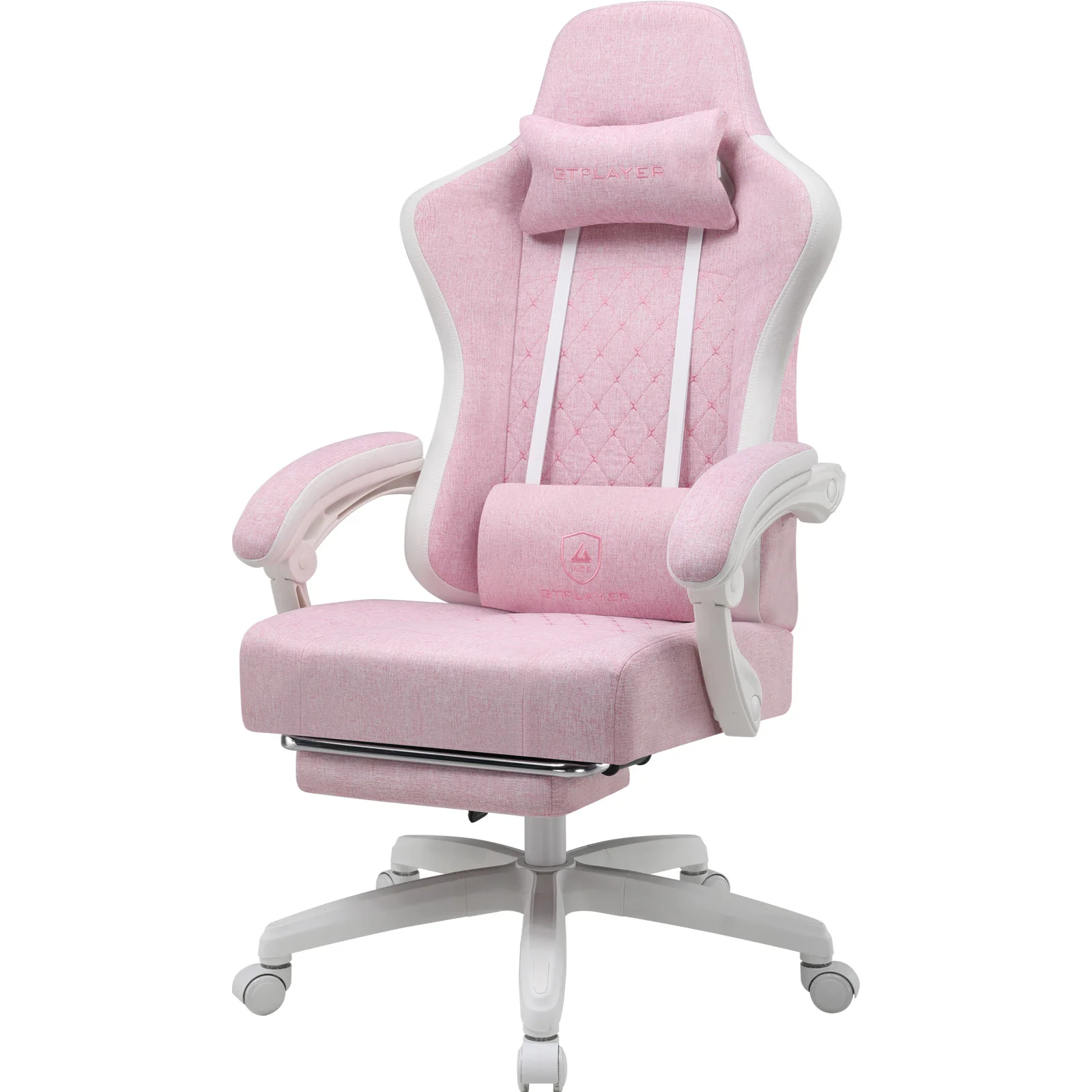 GTPLAYER Gaming Chair Ergonomischer Gaming Sessel Schreibtischstuhl mit Stoffoberfläche, Federsitzkissen, Verbindungsarmlehnen