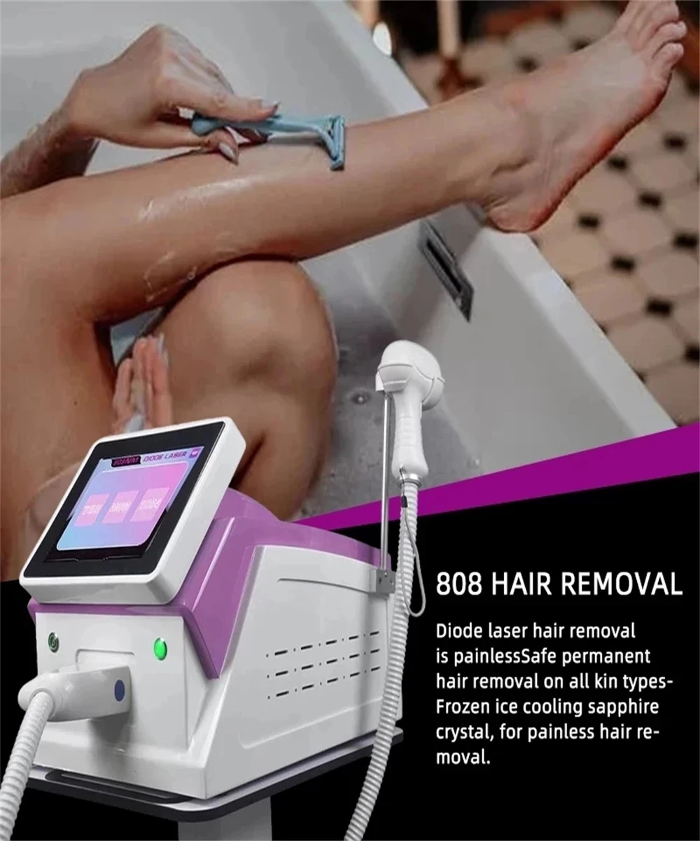 3500W Laser 755 808 1064nm Multi Wavelengths Hair Removal Machine Cooling Head Painless Laser Epilator Face Body Hair Removal