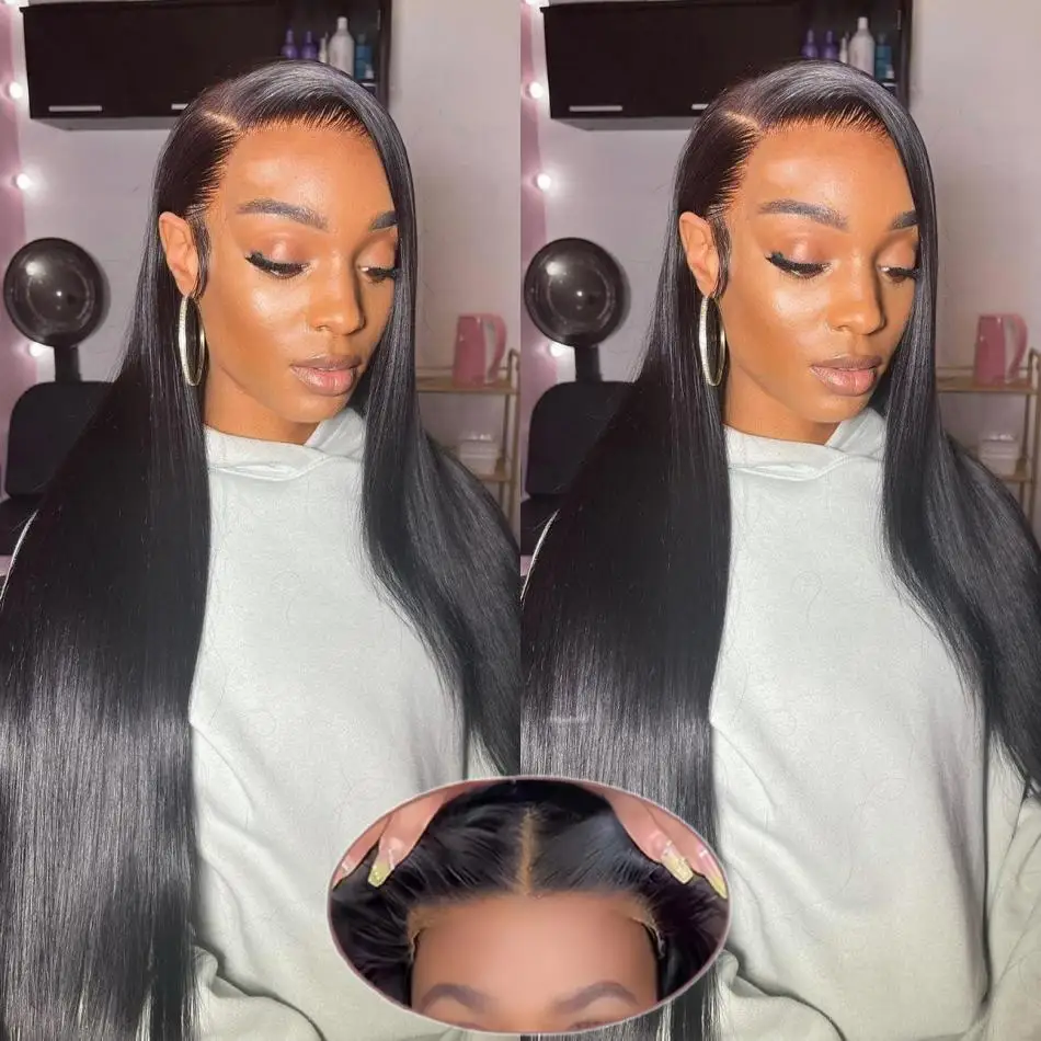 

Glueless Natural Straight 5x5 Lace Frontal Wig 30 Inch Human Hair 4x4 PrePlucked Brazilian Closure Wig For Women Lace Front Wigs