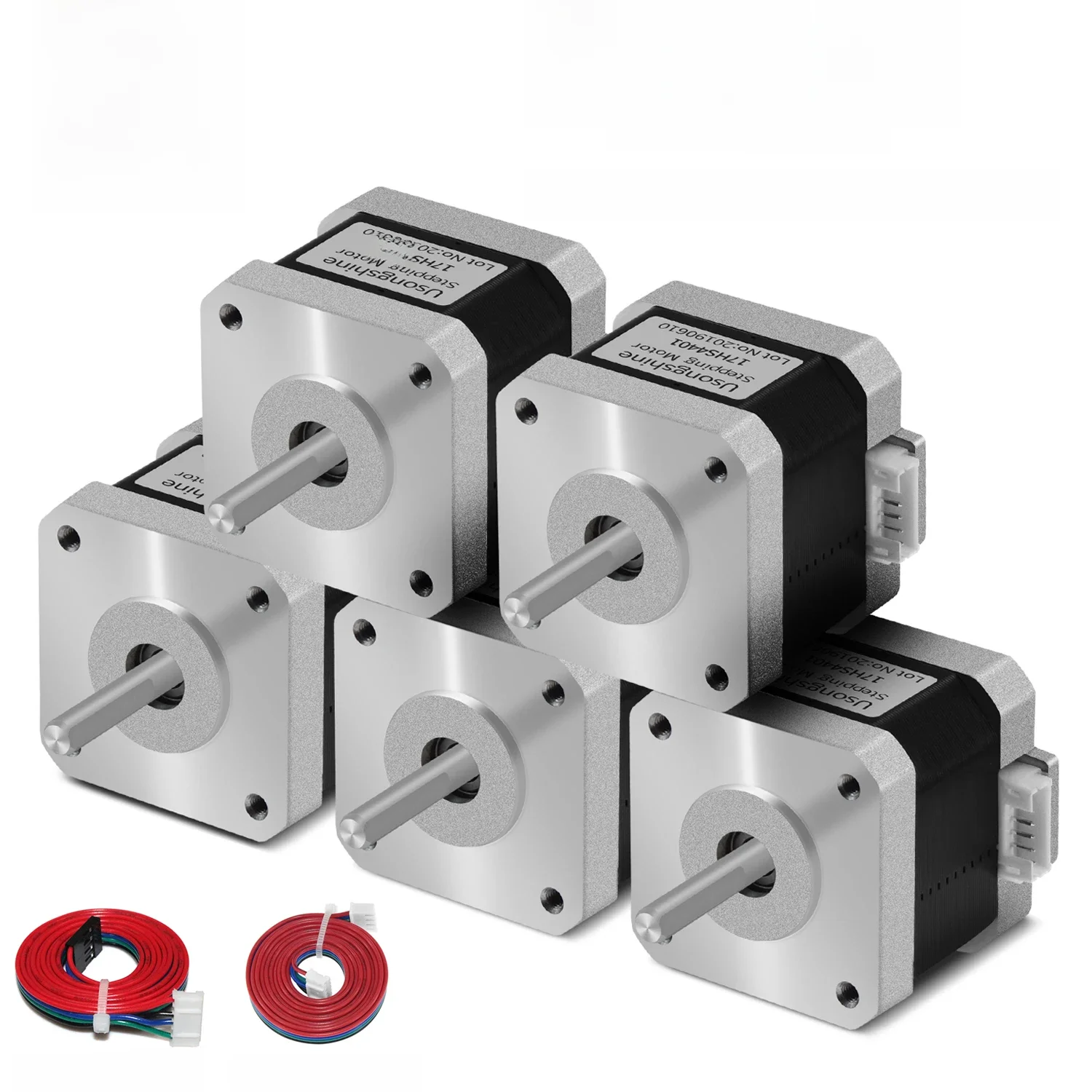 5 szt. Silnik krokowy Usongshine Nema17 17 hs4401 1.5A 42N.cm 42BYGH 4 ołowiu do drukarki 3D maszyna do frezowanie CNC grawer laserowy — zdjęcie 2