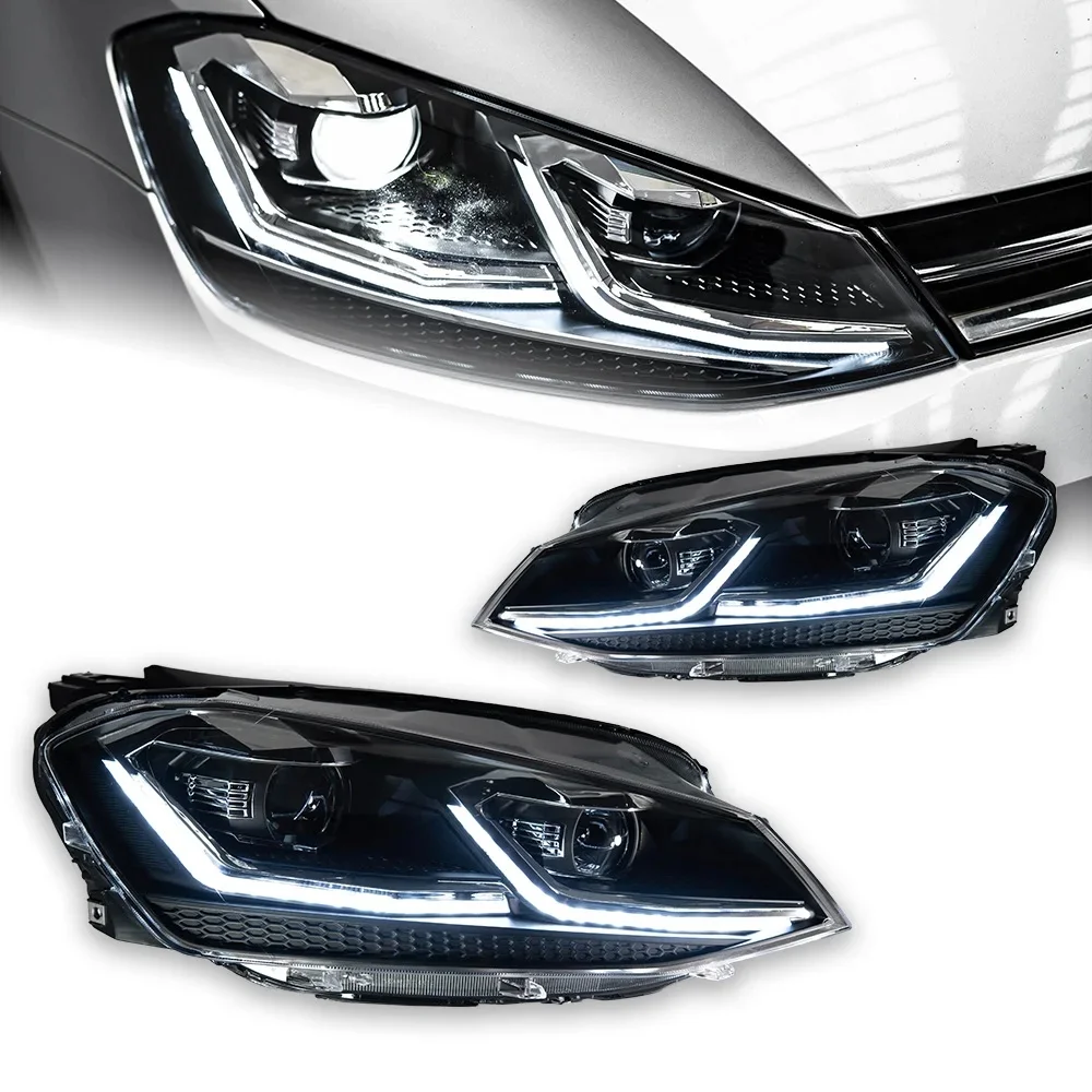 AKD Car Styling dla VW Golf 7 MK7 LED Headlight 2013-2016 Golf7 DRL Dynamic Signal Head Lamp Projector Akcesoria samochodowe — zdjęcie 2