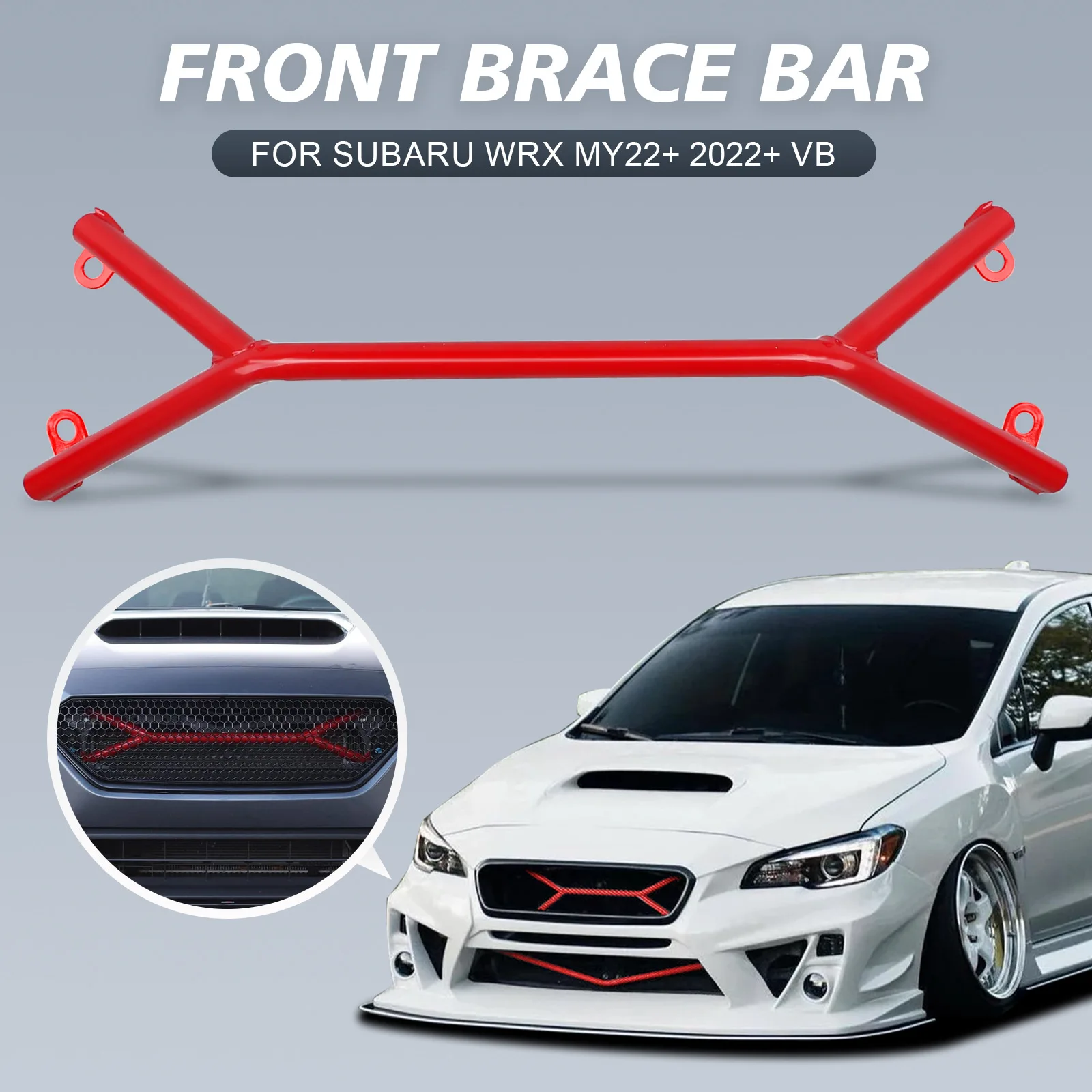 Car Front Brace Bar for Subaru WRX Vb My22+ 2022+ Aluminum Alloy Front Strut 29.53inch Easy to Install Car Exterior Accessories