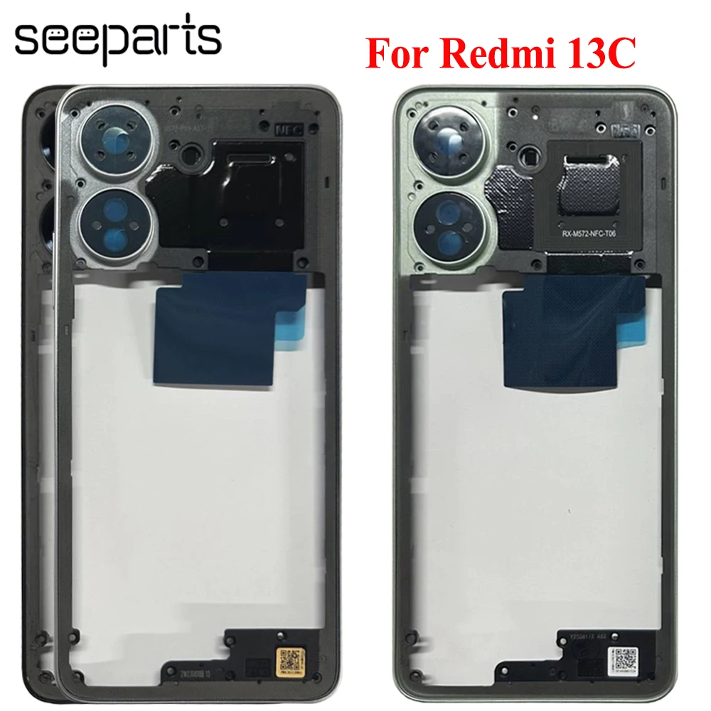 For Xiaomi Redmi 13c Middle Frame Rear Bezel Plate Chassis Housing Back Frame Replace For Redmi 13c 23100RN82L 23106RN0D Frame