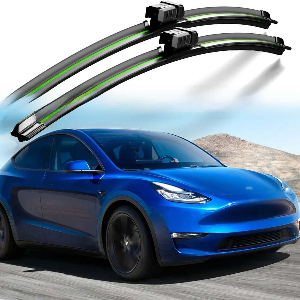 Pióra wycieraczek przednich LHD do Tesla Model Y 2020-2023 Szyba przednia Czyste okno Samochodowe szczotki przeciwdeszczowe 26 "+ 19" — zdjęcie 2
