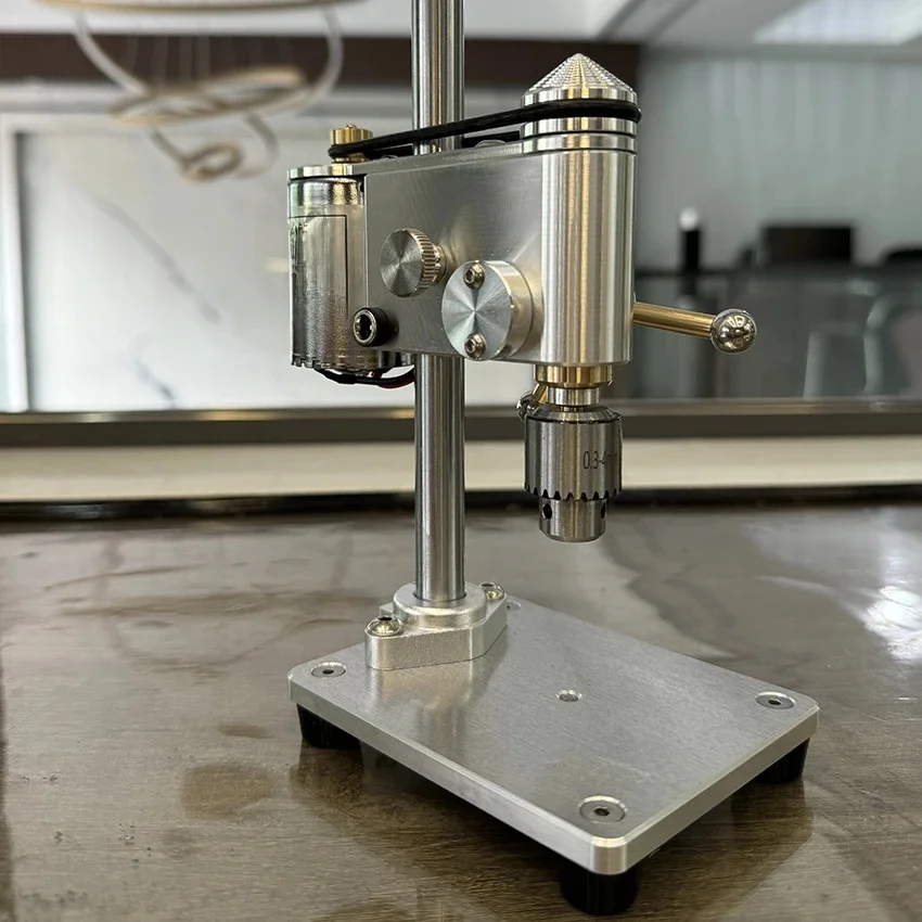 Mikro wiertarka stołowa 0.3-4mm Mini wiertarka precyzyjne narzędzie do naprawy zegarków wiertarka stołowa z regulacją prędkości zasilacz 220V — zdjęcie 2