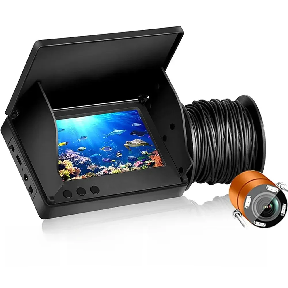 Caméra de pêche sous-marine étanche, Fish Finder, écran LCD 4.3 pouces, 220 °, IPS 1080P, 9 heures d'endurance, vision nocturne, 15 m, 20 m, 30m