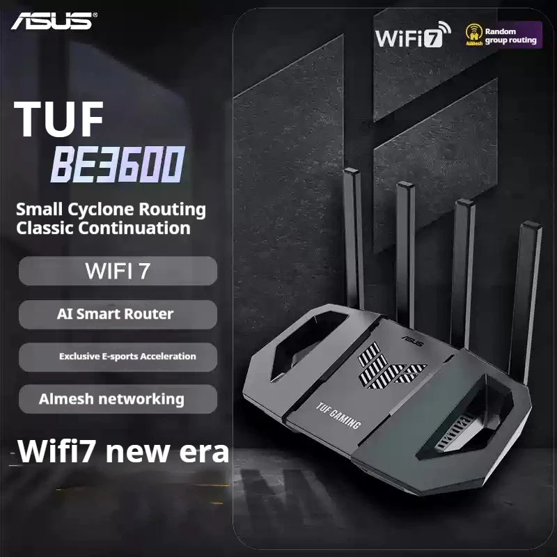 ASUS TUF Gaming BE3600 WiFi 7 Router with AI functions and high-speed Ethernet ports