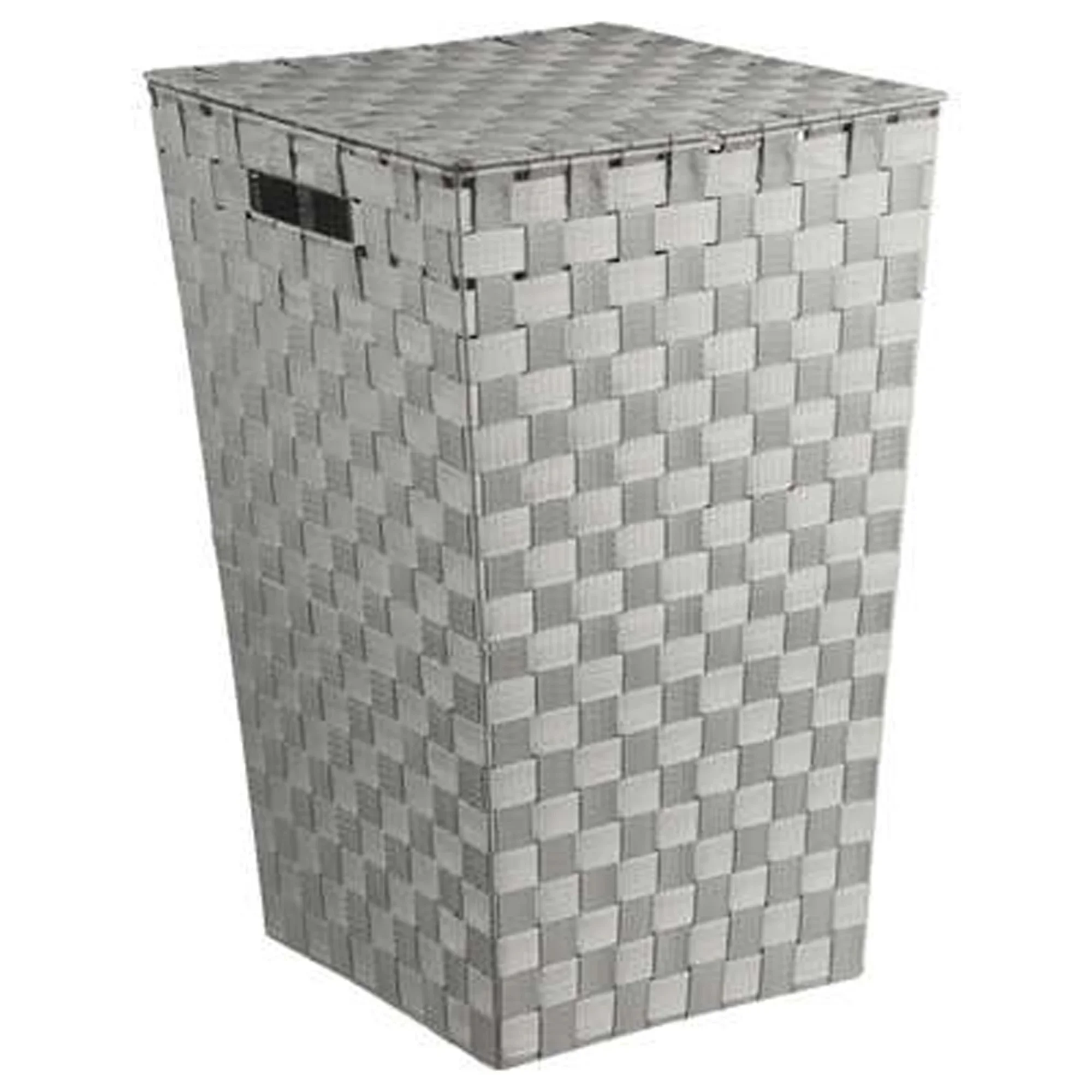 Cesto para Ropa de Colada Trenzado Gris Resistente con Asa y Tapa