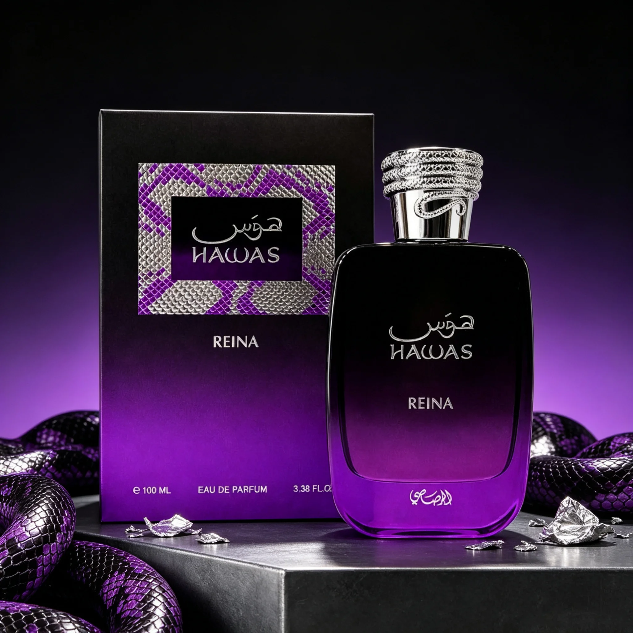 Rasasi Hawas Reina Eau de Parfum Spray for Women – Royal Oriental Floral & Sweet Fruity Scent, Long-Lasting Premium Arabian Fragrance, Perfect Gift, 3.4 fl oz / 100 ml view 3