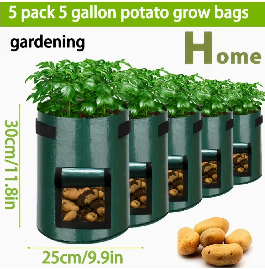 

Набор из 5 мешков для выращивания картофеля, мешки для посадки картофеля объемом 5 галлонов