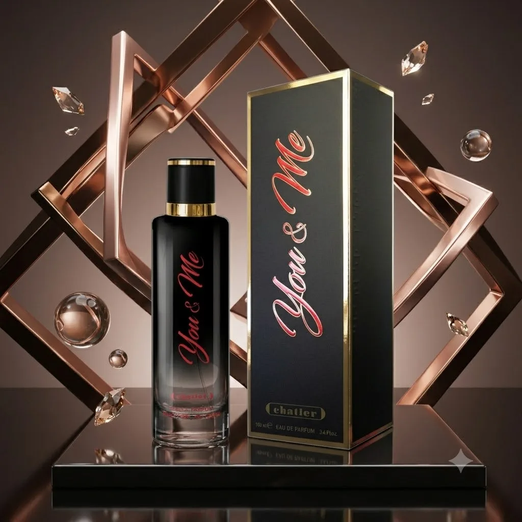 You & Me 100ml - Chatler. Eau de Parfum orientale boisée avec des notes de cannelle, de fève tonka et de vanille douce.