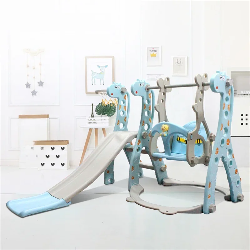 Huishoudelijke Kinderen Speelgoed Glijbaan Indoor Outdoor Familie Speeltuin Rekwisieten Cartoon Giraffe Combinatie Schommel Speelgoed Cadeau Voor Kinderen - afbeelding 2