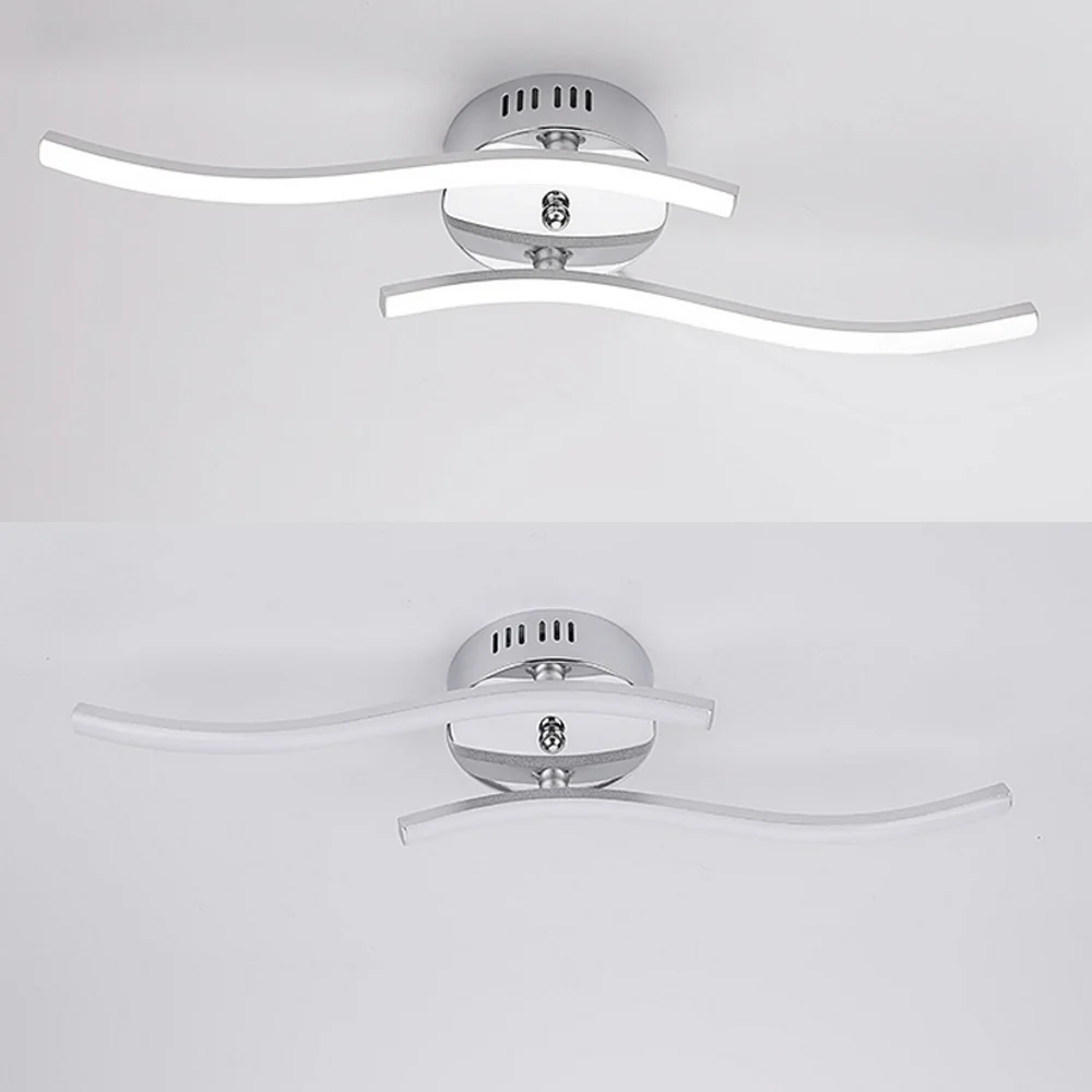 LED Ceiling Light 18W Dimmable Ceiling Light 3 Built-in LED Boards  Modern Curved Ceiling Light for Living Room Bedroom Hallway